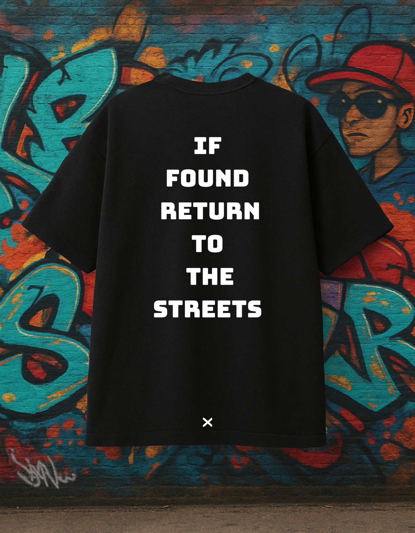 Oversized Return To The Street Printed Streetwear Black T-shirt