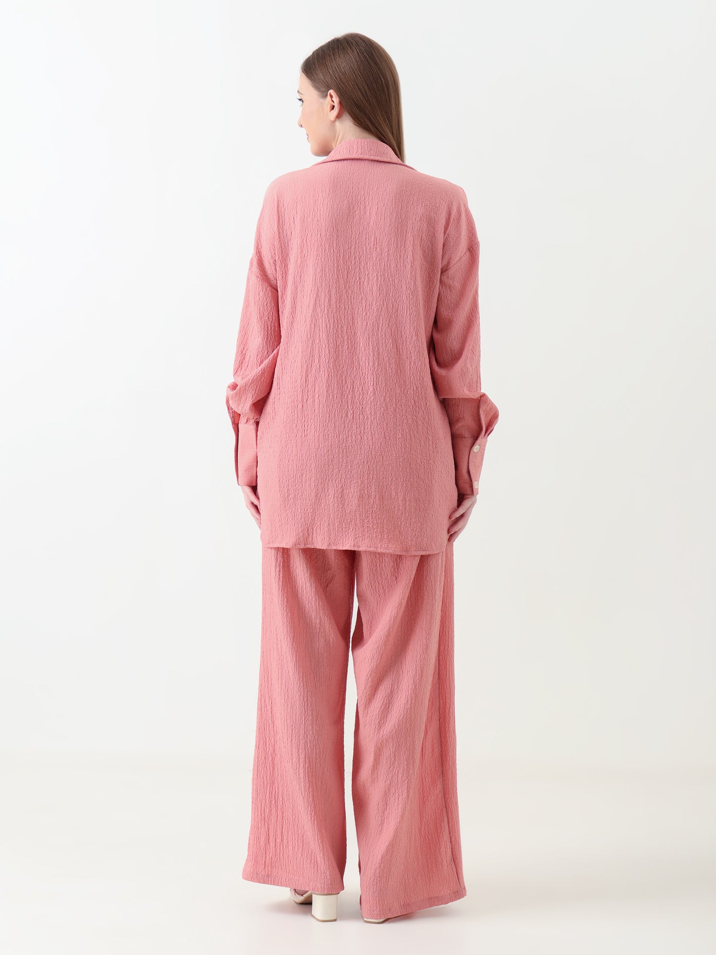 Dusty Rose Textured Co-ord Set