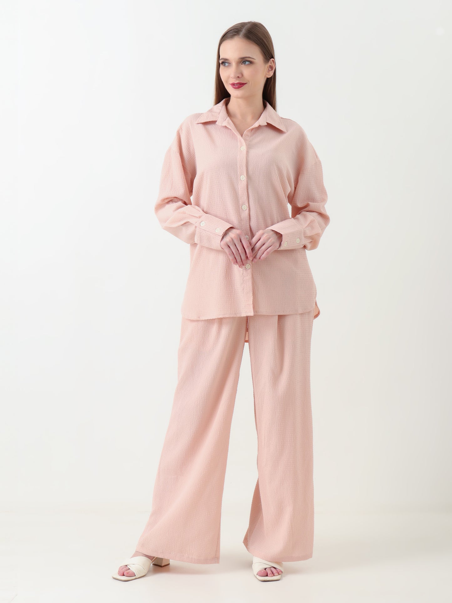 Blush Pink Textured Co-ord Set
