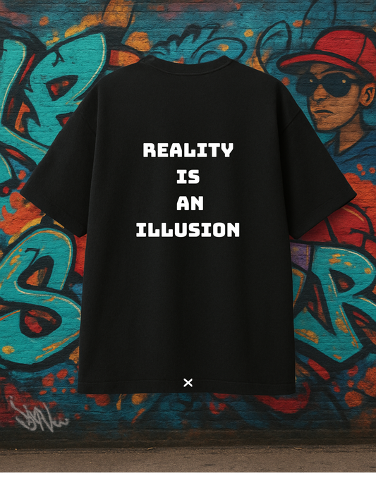 Oversized Reality Is An Illusion Streetwear Black T-shirt