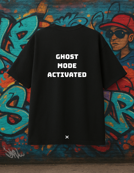 Oversized Ghost Mode Streetwear Black T-shirt