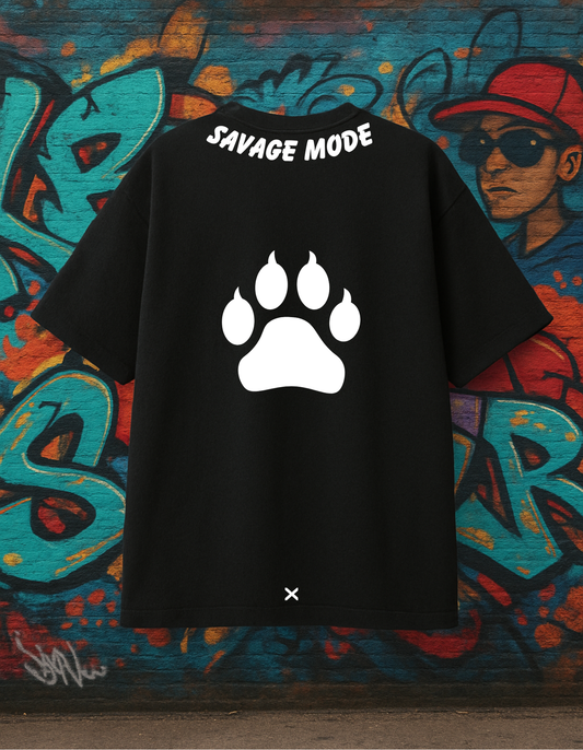Oversized Savage Mode Streetwear Black T-shirt