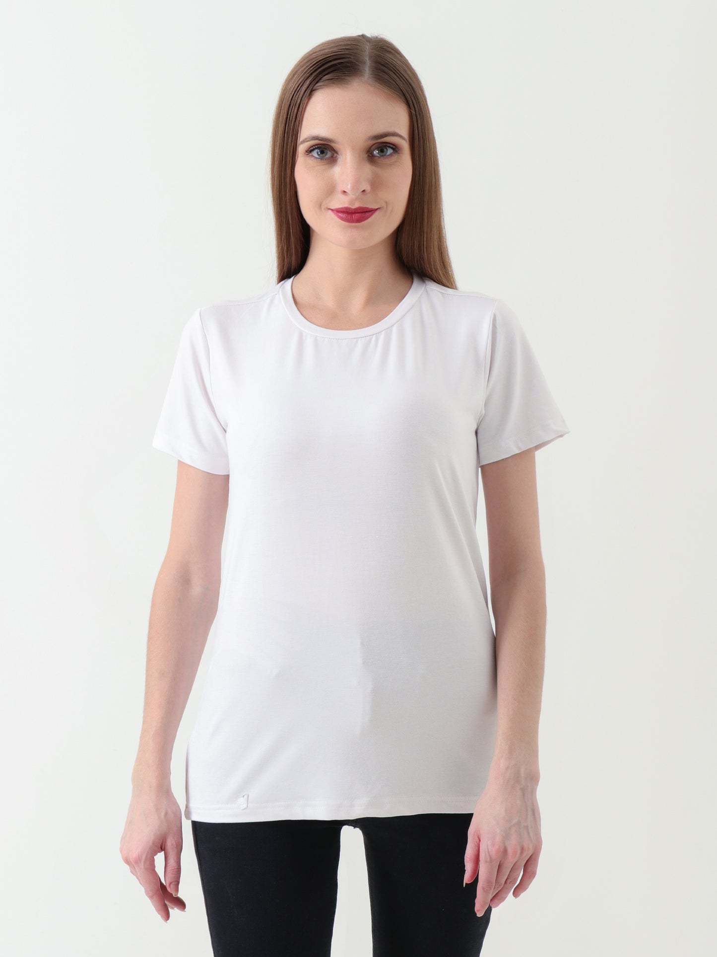 Women's Classic White Single Jersey Cotton T-Shirt – Soft & Breathable