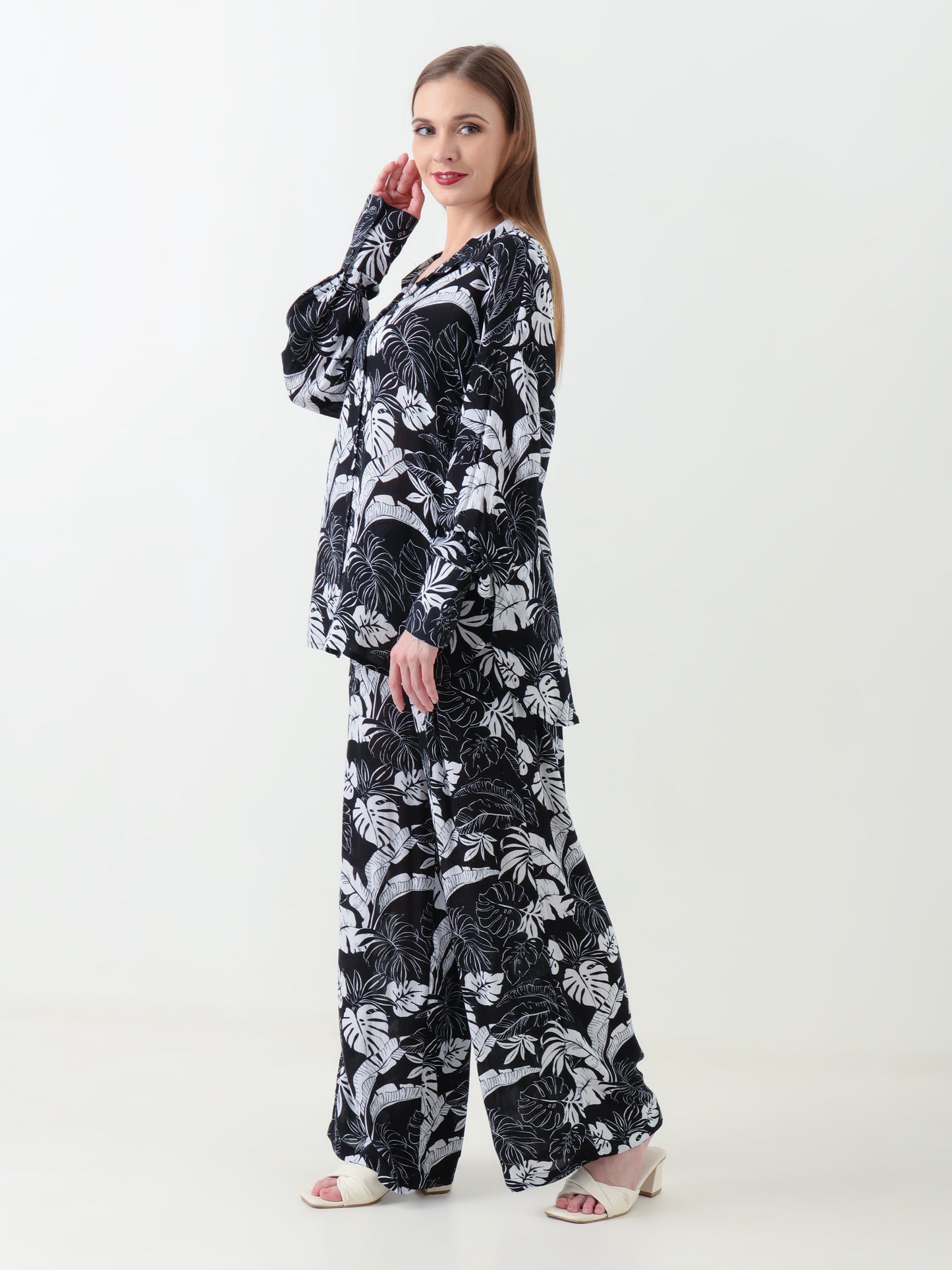 Black Tropical Noir Women's Co-ord Set