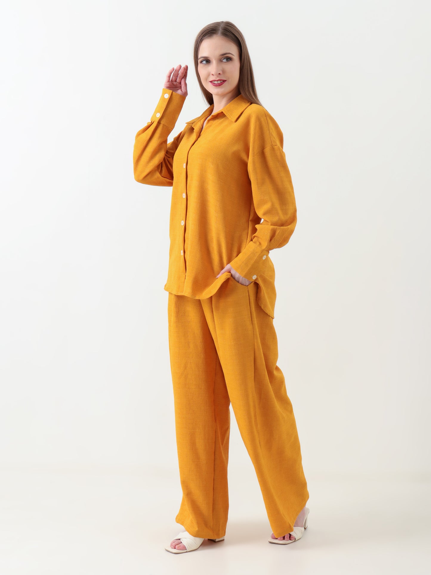 Sunset Mustard Relaxed Fit Co-ord Set