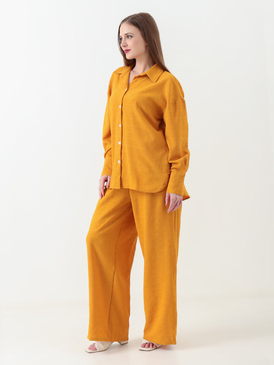 Sunset Mustard Relaxed Fit Co-ord Set