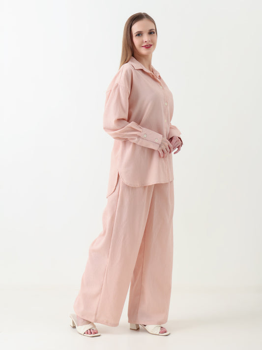 Blush Pink Textured Co-ord Set