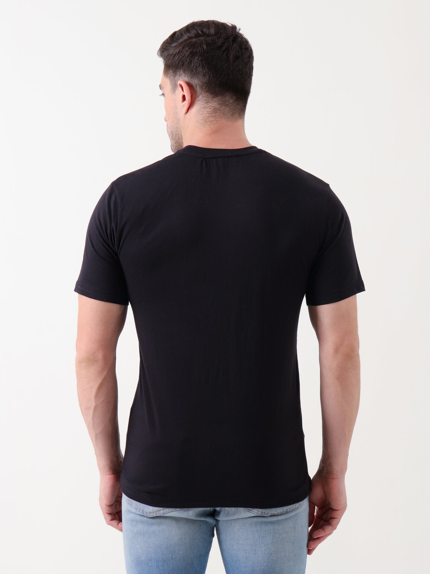 Men's Classic Black Crew Neck T-Shirt – Premium Cotton Basics