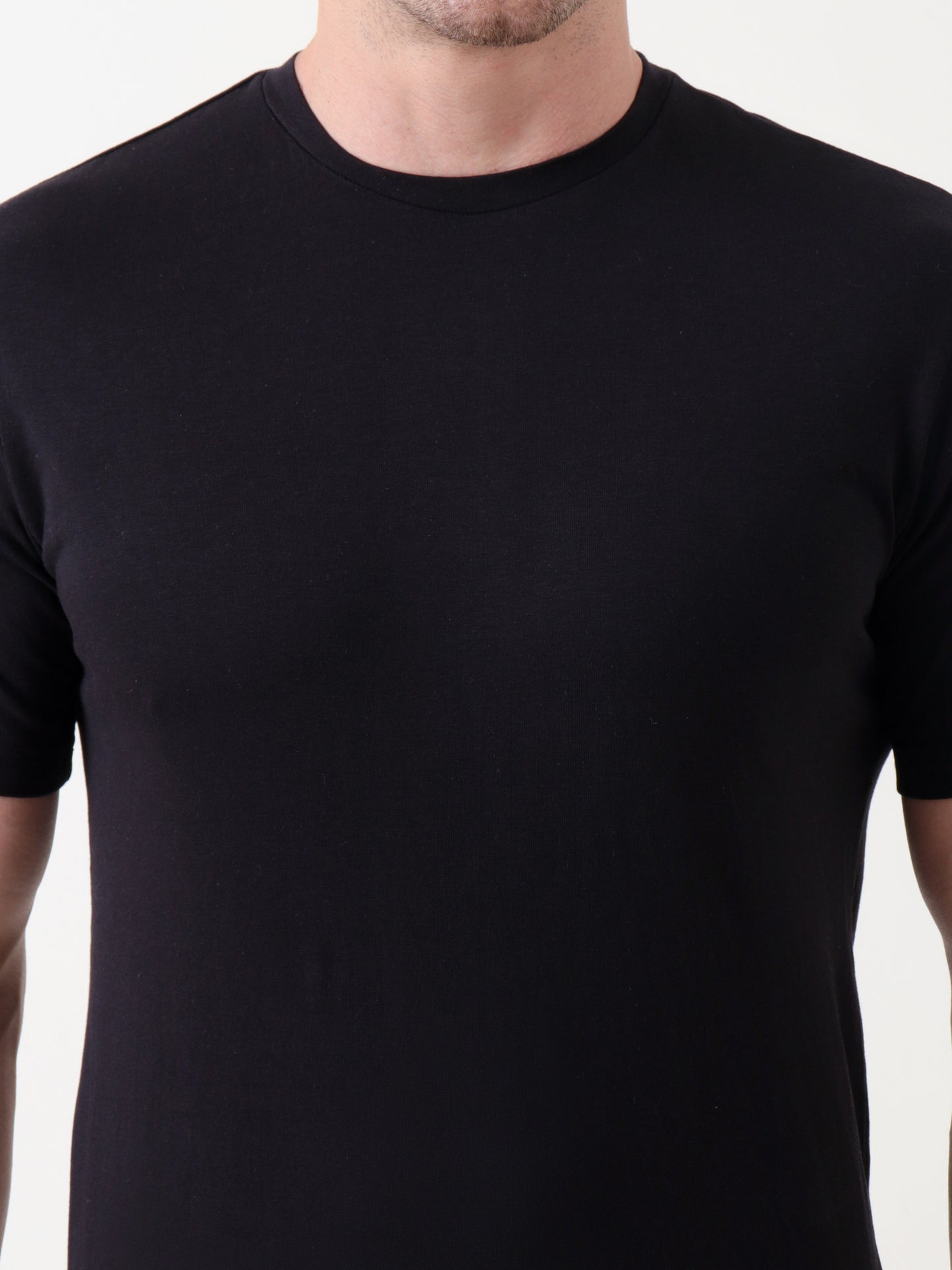 Men's Classic Black Crew Neck T-Shirt – Premium Cotton Basics