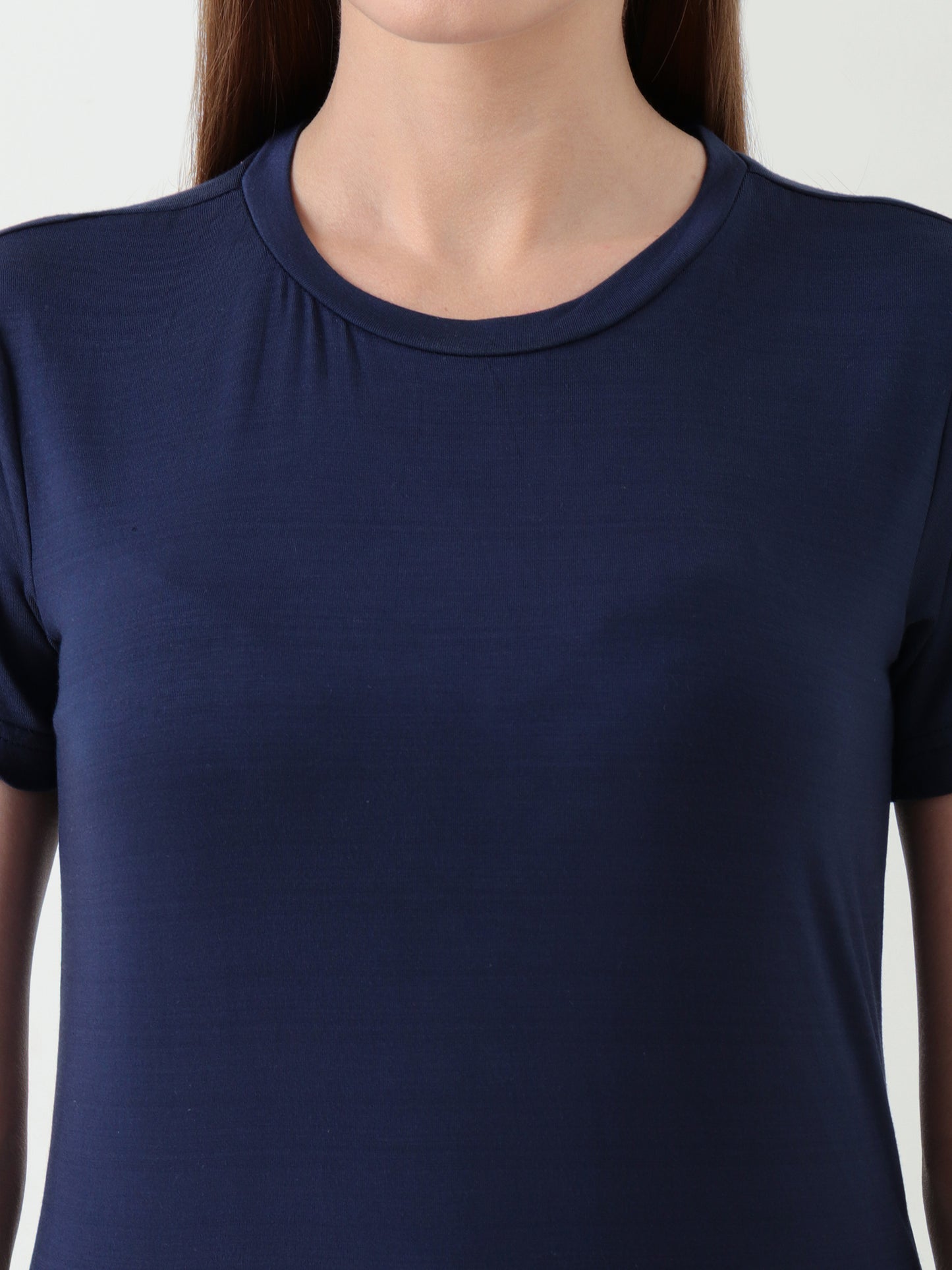 Women's Navy Blue Ultra-Stretchy T-Shirt