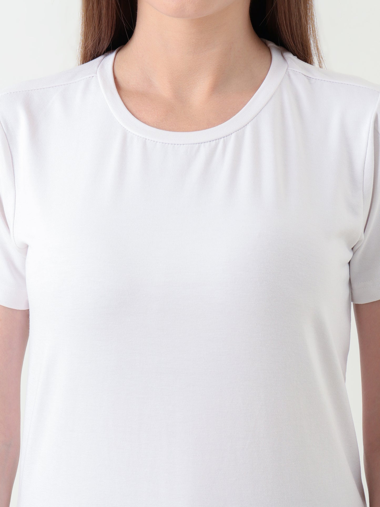 Women's Classic White Single Jersey Cotton T-Shirt – Soft & Breathable